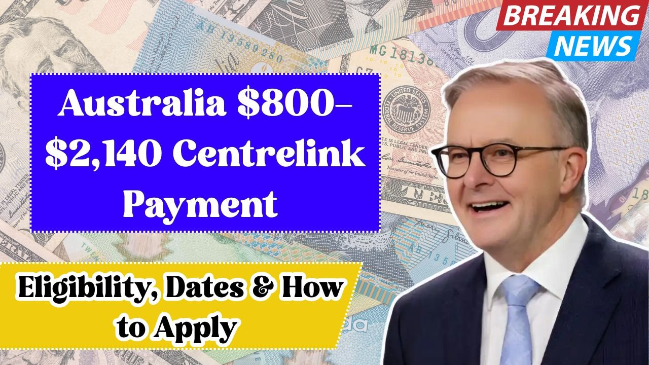 Australia $800–$2,140 Centrelink Payment 2025